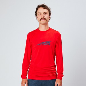 Koszulka Altra EVERYDAY PERFORMANCE LONG SLEEVE Męskie Czerwone | Polska AL7389T49