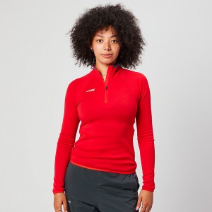 Najfatalniejszy Altra CORE MERINO WOOL 1/2 ZIP Damskie Czerwone | Polska AL2165S68